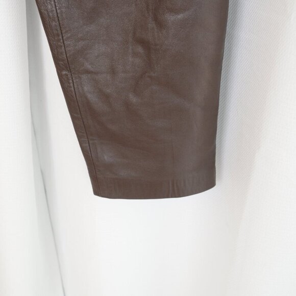 Lord & Taylor Brown Leather Barrel Pants Sz 4/6 - Picture 5 of 6
